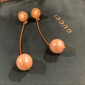 Vintage costume pearl drop earrings